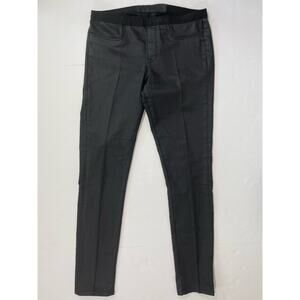 Helmut Lang Womens Coated Low Rise Skinny Pant 28 Black Y2K Indie Grunge Rock